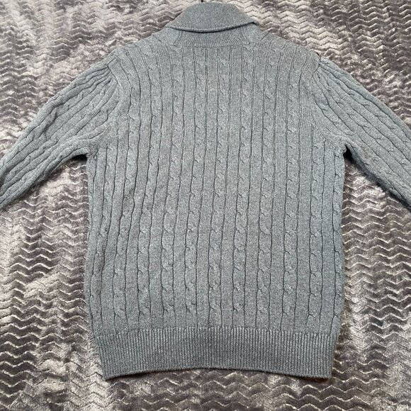 American Living Gray Cable Knit Shawl Collar Pullover Sweater Mens Size XL - Picture 6 of 8